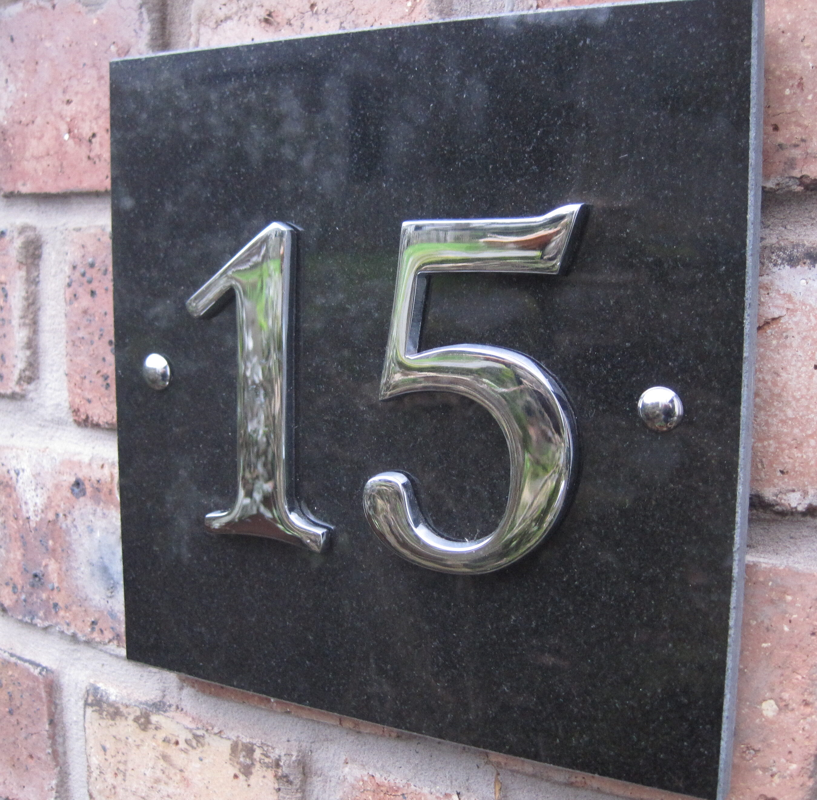 black granite and chrome slate number 15